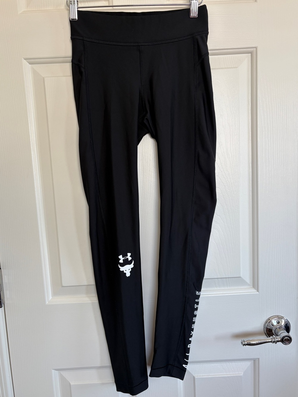 Under Armour Project Rock Logo Full Length Black Leggings